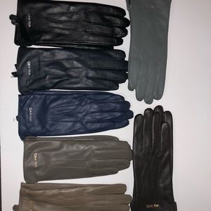 Calvin Klein leather sheep gloves